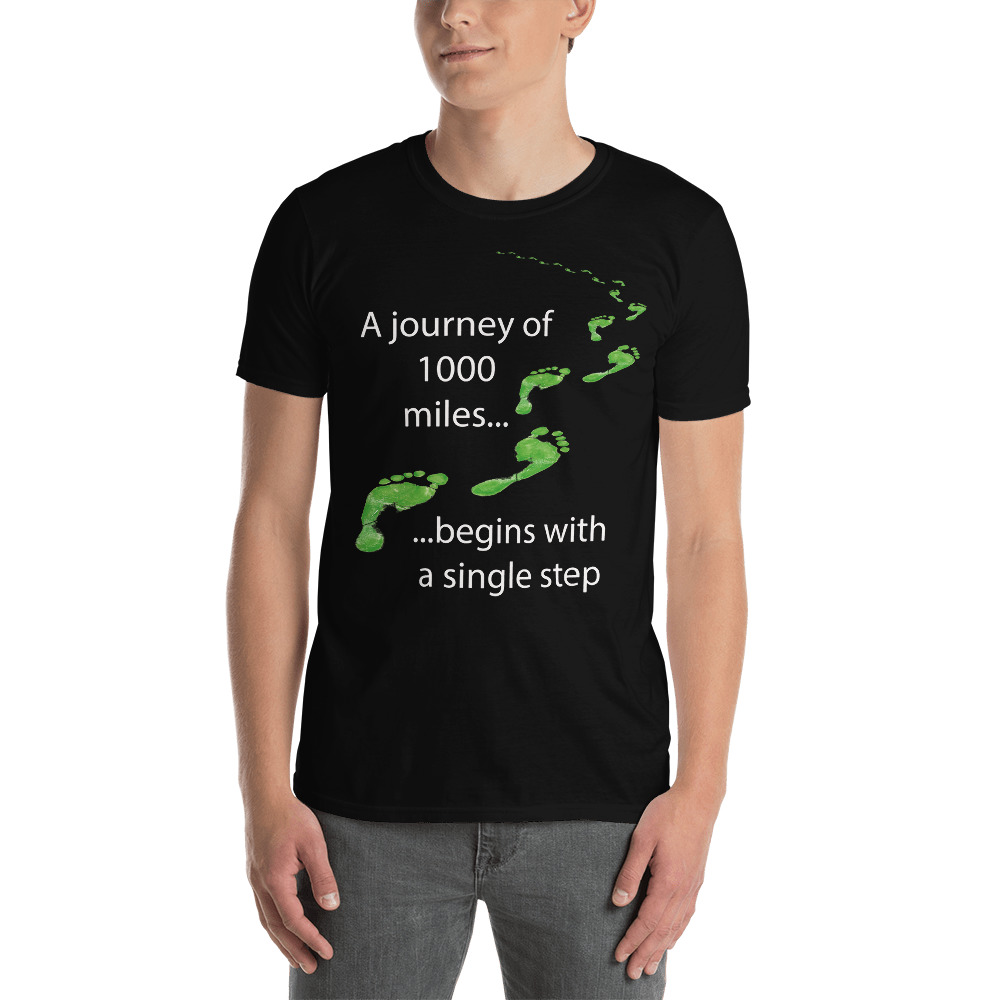 Journey of 1000 Miles - Unisex T-Shirt (Black) - Image 3