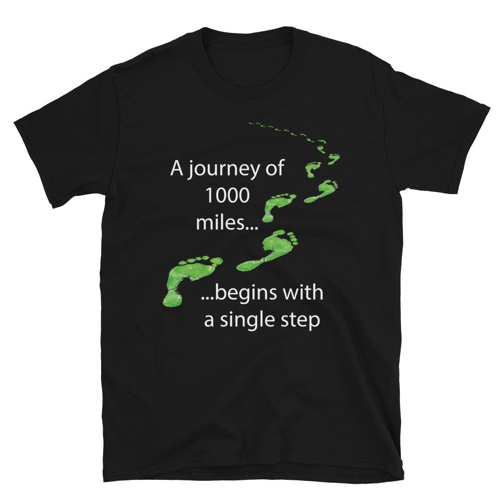 Journey of 1000 Miles - Unisex T-Shirt (Black) - Image 5