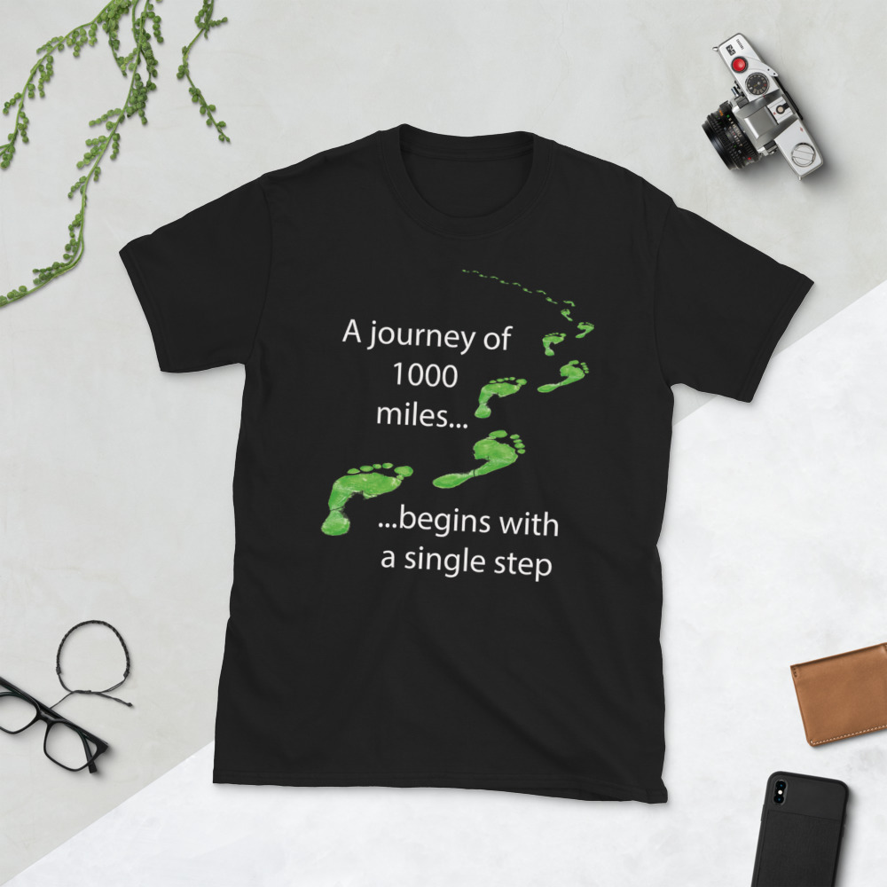 Journey of 1000 Miles - Unisex T-Shirt (Black) - Image 6